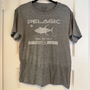 Pelagic Heather Gray Graphic Tee